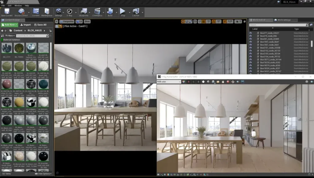 Real-time Rendering VRay Unreal Engine