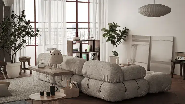 Wabatan Interior Living Room 3D Visualization Header